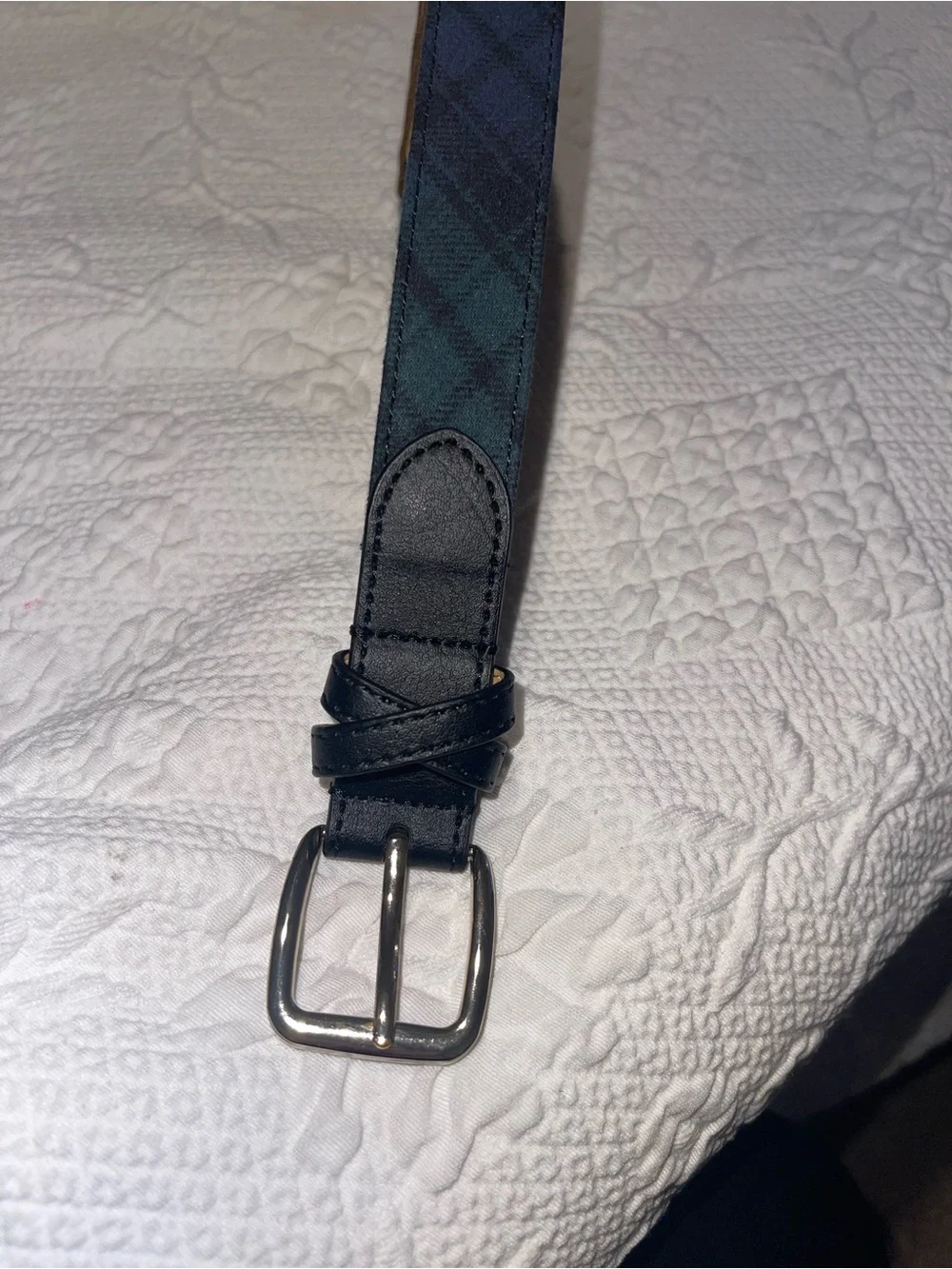 Talbot Blue & Green Tartan Plaid with Gold Buckle Woman’s S 1” W 37 L W/O Buckle